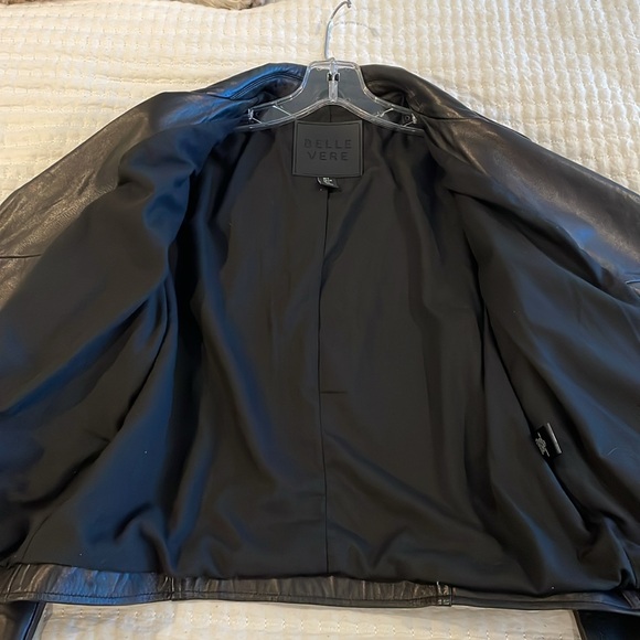 Belle Vere Leather Moto Jacket Size L - Picture 13 of 16